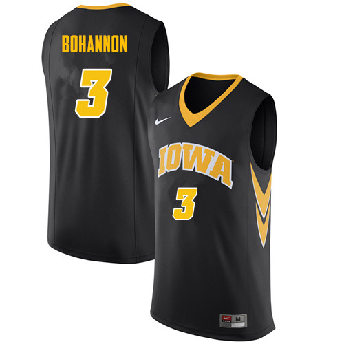 Men #3 Jordan Bohannon Iowa Hawkeyes College Basketball Jerseys Sale-Black